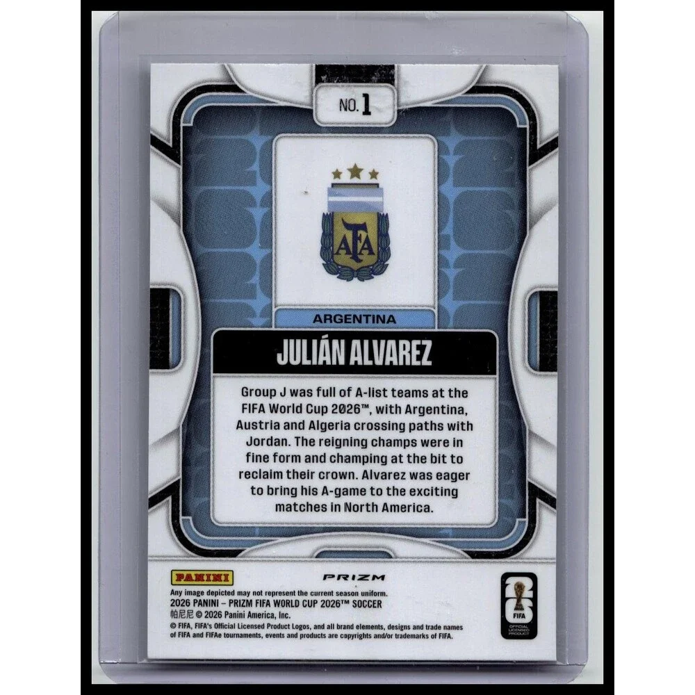2026 Panini Prizm FIFA World Cup Julian Alvarez #1 Argentina Wave Prizm